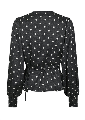 Merry retro dot bluse Sort Neo Noir 